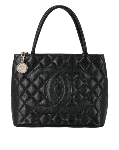 Medallion Tote, &pound;2,600, Handbags, Black, Caviar Leather, Front view